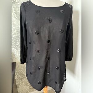 Old Navy Black Sequin Blouse